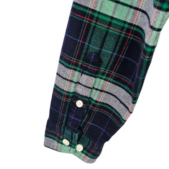 J Crew Womens S Half Zip Buffalo Plaid Popover Shirt Jacket Blue Green - Picture 6 of 11